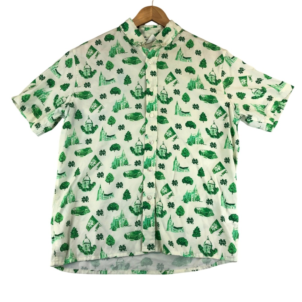 Notre Dame Uscape Apparel Icon Football Shirt Men Medium‎ AOP Stadium Button USA